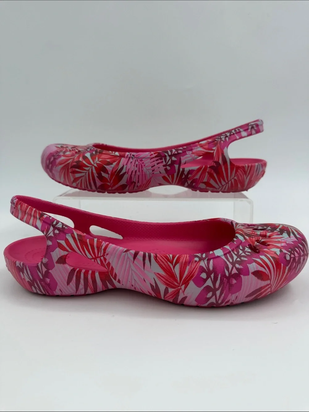 CROCS Kadee Tropical Print Slingback Ballet Flats Women's Size 8.0